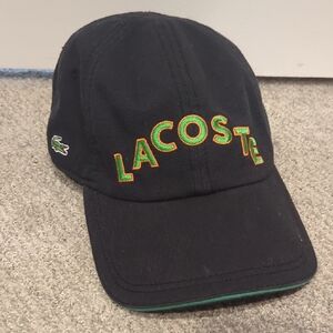 Lacoste Black Cap with Green Logo